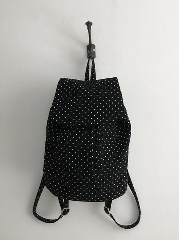 Guwon Dot Polka Dot Mini Canvas Backpack